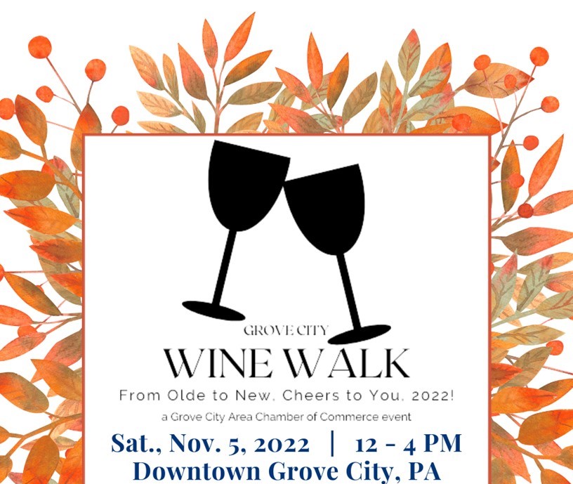 Facebook Giveaway Two Tickets for the Grove City Wine Walk on Nov