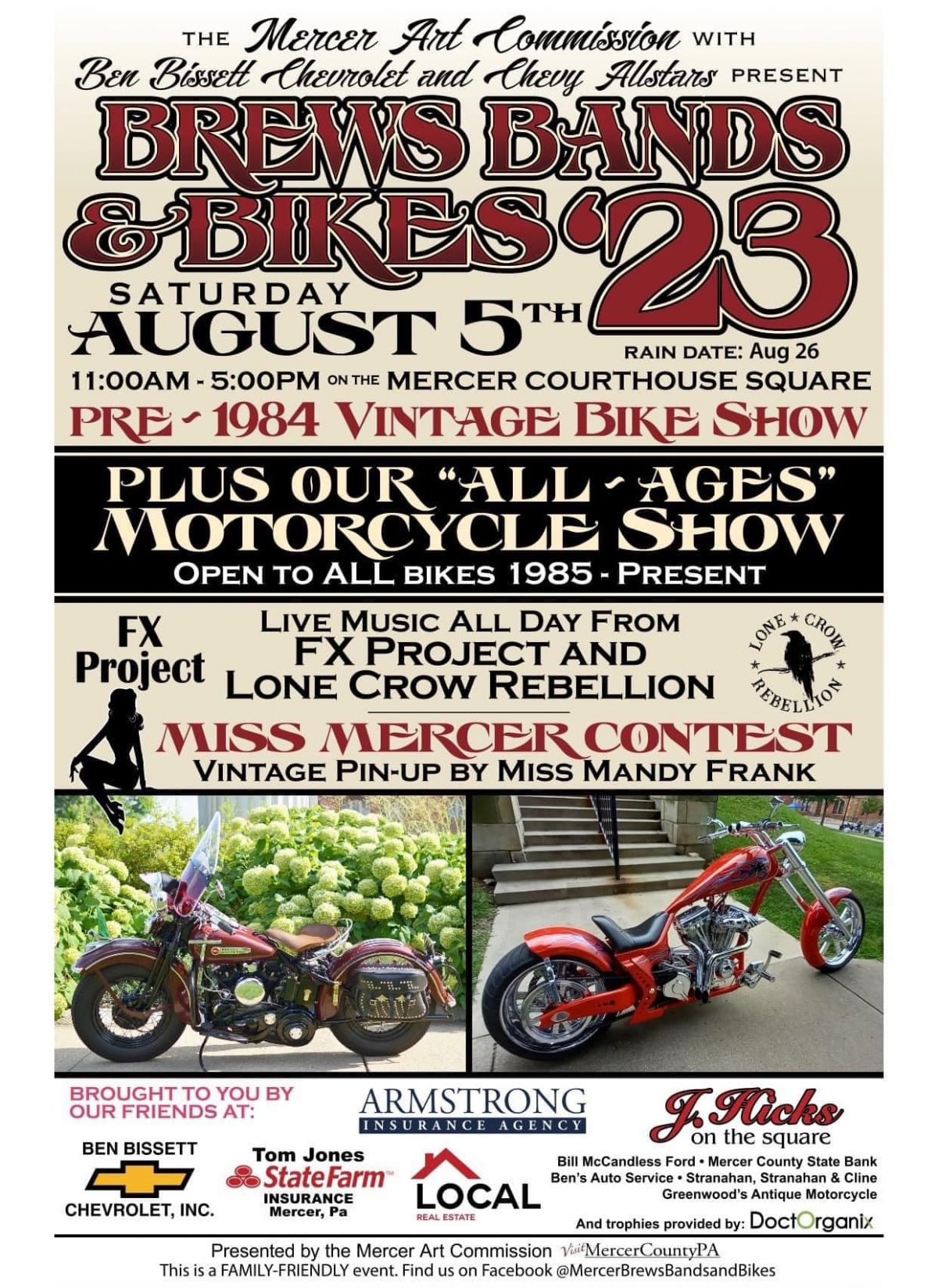 The 8th Annual Brews, Bikes and Bands Returns to Mercer, PA on Saturday